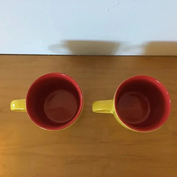 Kahlua Mugs Lot 2 Deja Brew and Sorry I'm Latte Ceramic  Red Yellow - Picture 3 of 4